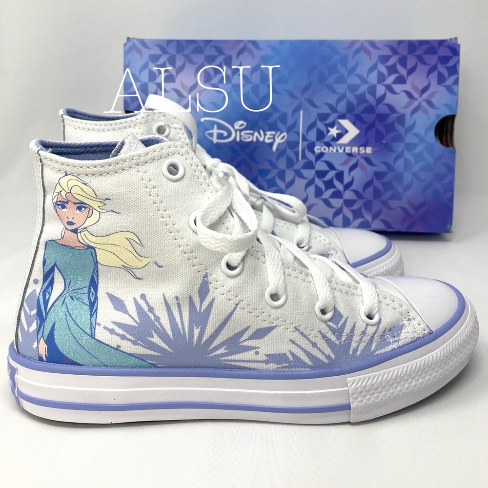 Converse & Disney Frozen Ctas High White Blue Kids - Picture 3 of 8